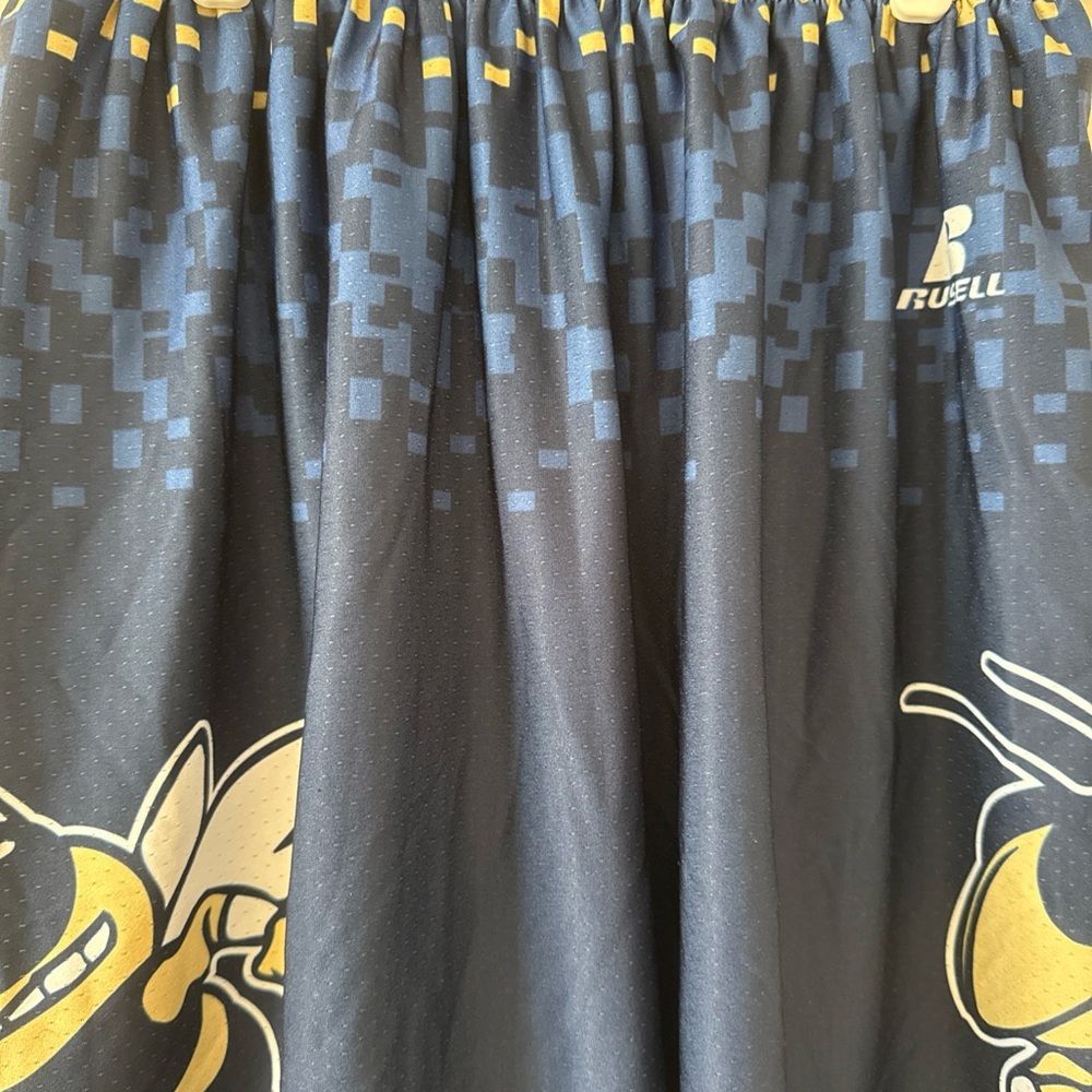 Russell Athletic Navy Blue Graphic Men's Shorts - Picture 2 of 5